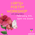 Image thumbnail for post   LGBTQ+ Youth (14-24) Poetry Workshop Part 1 led by MSW Johnny Valera